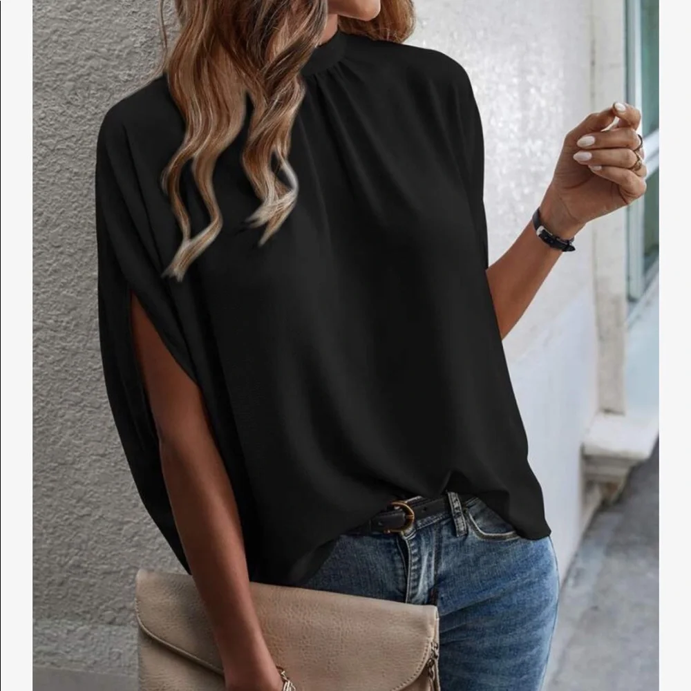 Boho Oversized Loose Fit Dolman Sleeve Top Blouse - Picture 3 of 13